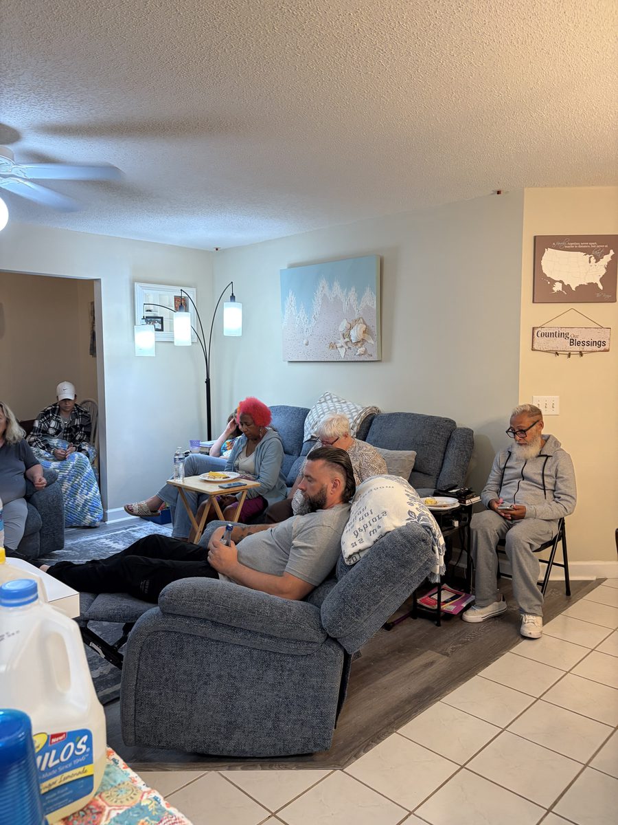 Gathering together in the living room